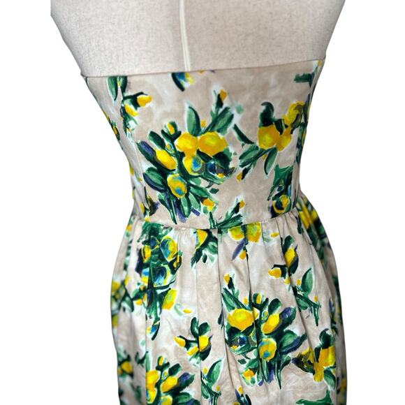 Zara Lemons Strapless Pleated Mini Yellow Size Small Wedding Guest Dress Party - Picture 4 of 9